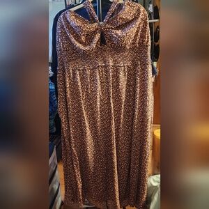 OLD NAVY PLUS SIZE Orange/ Black  Floral Print Halter Sun Dress